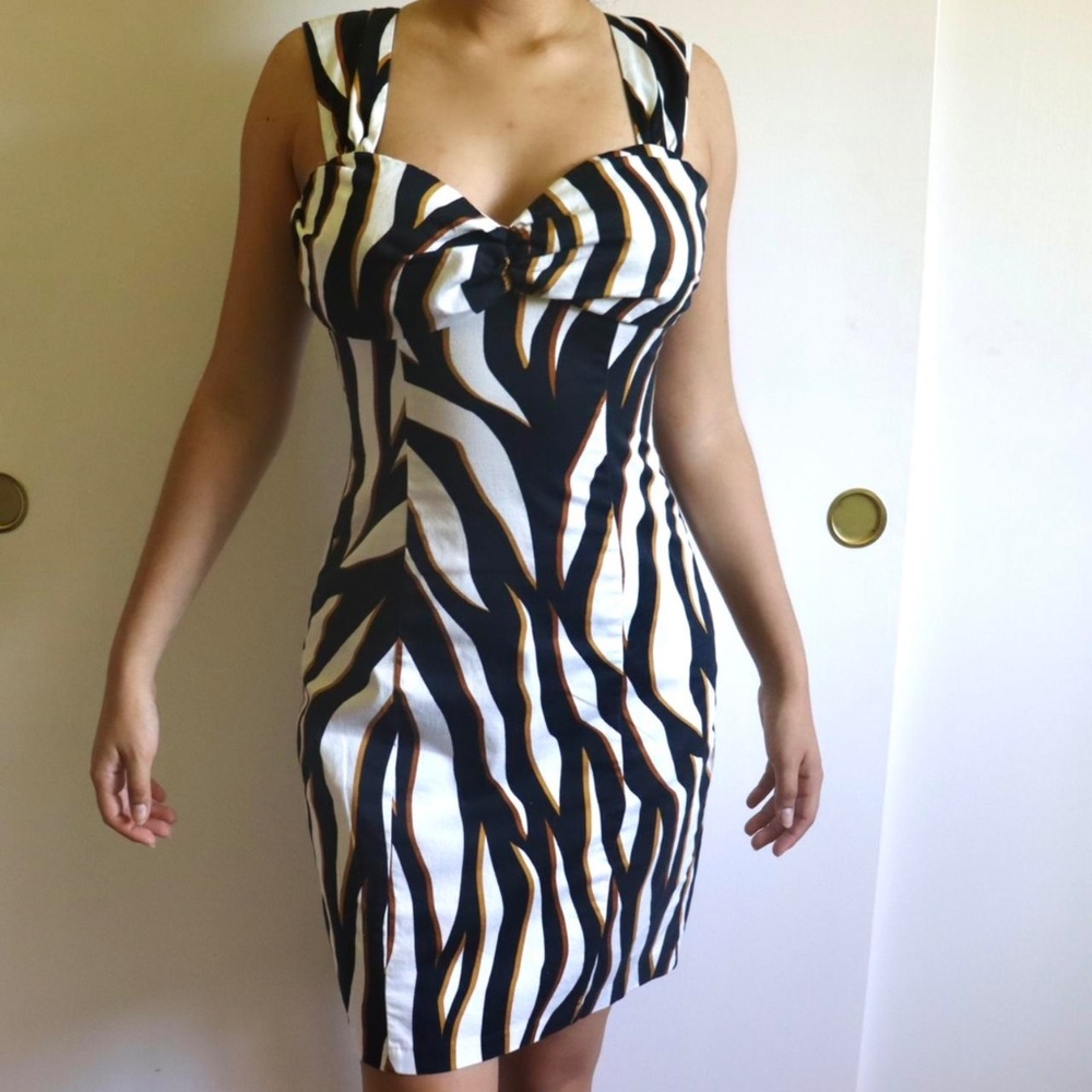Zebra Mini Dress Sleeveless Hourglass Candies